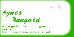 agnes mangold business card